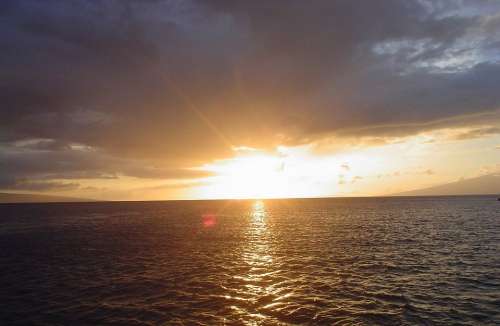 Hawaii Sunset Kauai Tropical Ocean Paradise