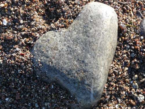 Heart Stone Sand Stone Heart Brown Grey Love