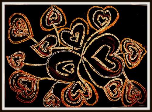 Heart Romance Digital Drawing Oil Paints Love