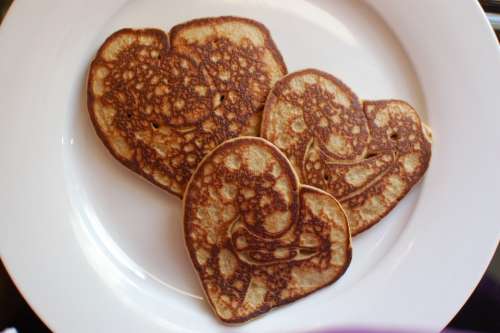Heart Pancakes Breakfast Valentine