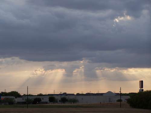 Heavens Window Light Clouds City Urban Suburban