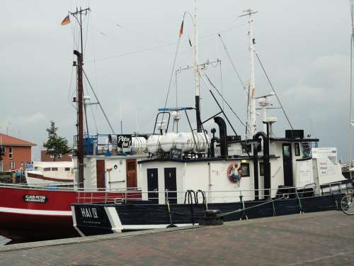 Heiligenhafen Baltic Sea Coast Boats Fishing Boats