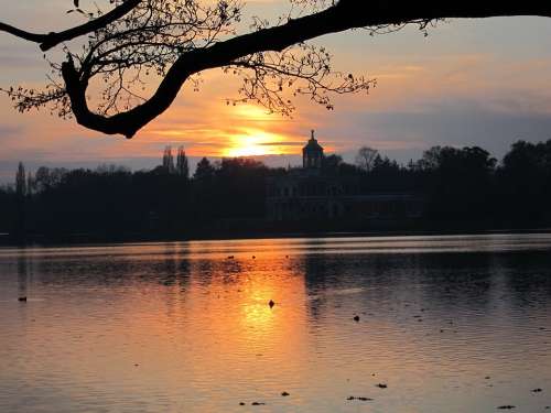 Heiligersee Marble Palace Potsdam Sunset Evening
