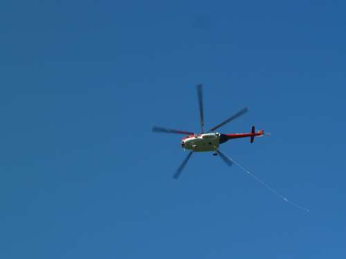 Helicopter Rescue Fly Emergency Red Aircraft