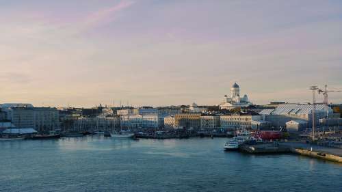 Helsinki Harbor Cityscape Ship City Europe Water