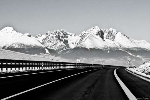 Highway Way Mountains Slovakia Top View Mountain