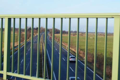 Highway Bridge Railing Autos Roadways