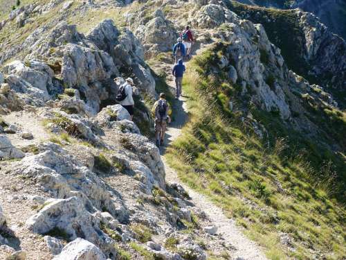 Hikers Mountain Trail Crete Hiking Holiday Alps