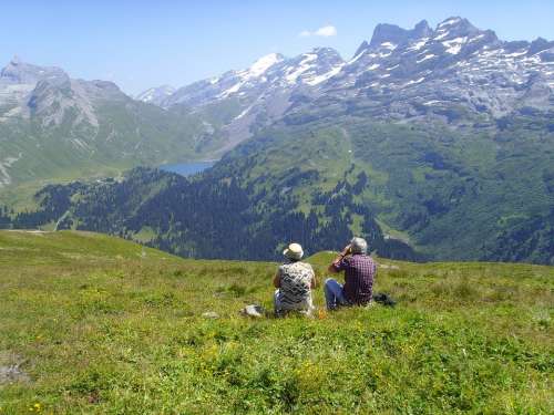 Hiking Wanderer Observation Mountains Alpine Click
