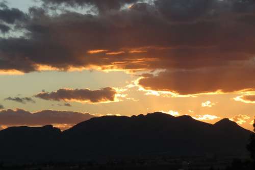 Hill Clouds Sunset Mexico Aguascalientes