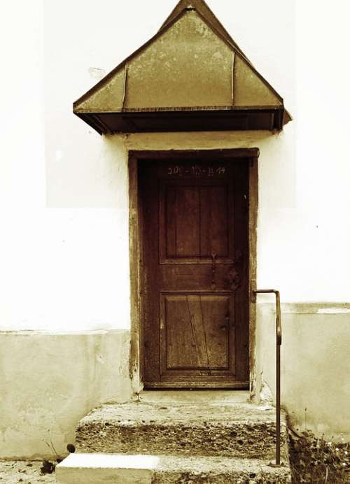 Historically Input Door Old Nostalgic Black White