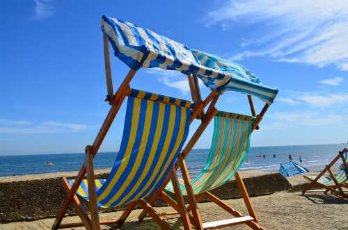 Holiday Deckchair Idyll Seaside Isle Of Wight