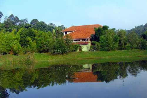 Holiday Home Resort Greenery Pond Reflection