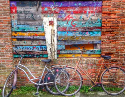 Holland Zierikzee Bike Colorful Wall Wall Graffiti