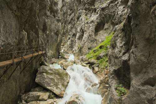 Höllentalklamm Gorge Hiking River Mountains Stream