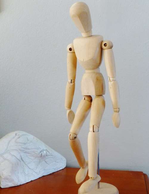 Holzfigur Doll Figure Flexible Directed