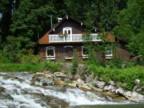 House Waterfall Romantic In The Green