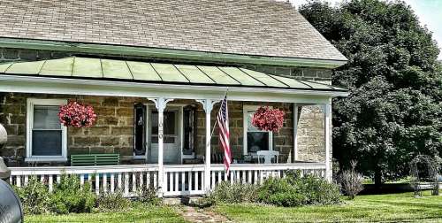 Home Stone Porch House Architecture Historic