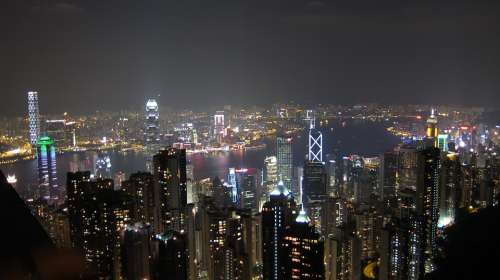 Hong Kong Night View Large F