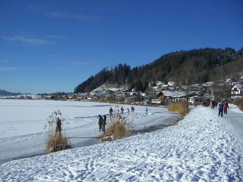 Hop On The Lake Lake Allgäu Winter Skate Snow Hike