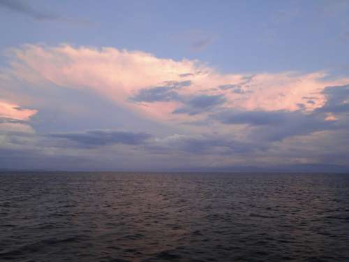 Horizon Clouds Sea Ocean