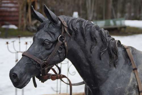 Horse Horse Head Portrait Sculpture Animal