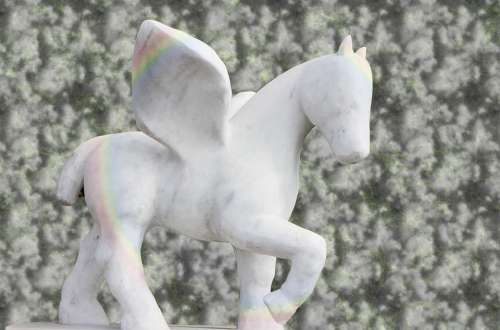 Horse Figure Stone Figure Pegasus Ross Wing