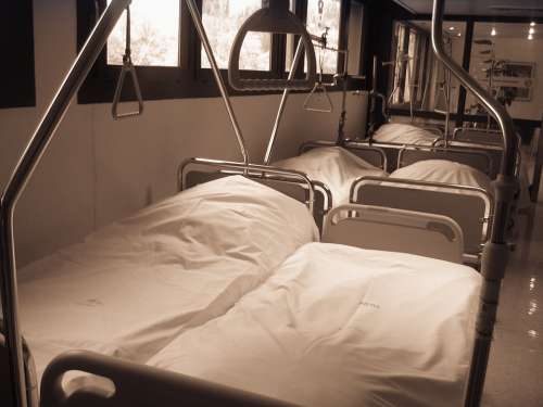 Hospital Station Bed Bedside Rod Gallows Ceiling