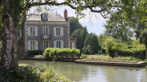 House Tree Water France Ducks River Water Courses
