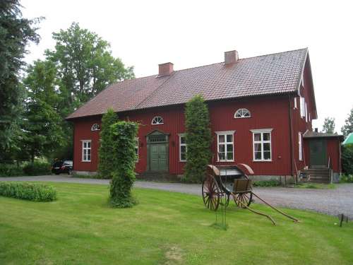 House Sweden Countryside Lawn Horse Carriage