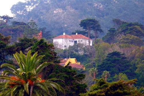 House Building Nature Landscape Spring Mountains