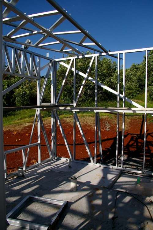 House Building Building Steel Frame Frame Geometric