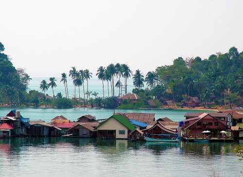 Houses House Building Beach Water Trees Thailand