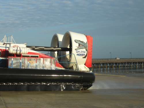 Hovercraft Transport Transportation Water Nautical