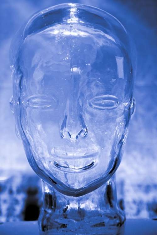 Human Glass Brain Head Blue Intelligence Mind