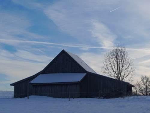 Hut Barn Winter