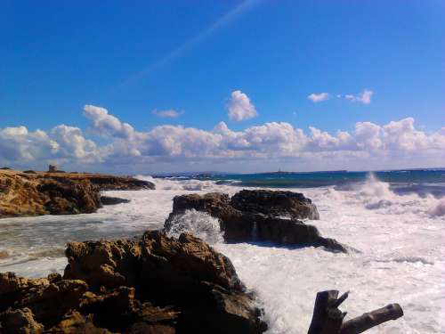 Ibiza Balearic Islands Spain Sea Rock Vacations