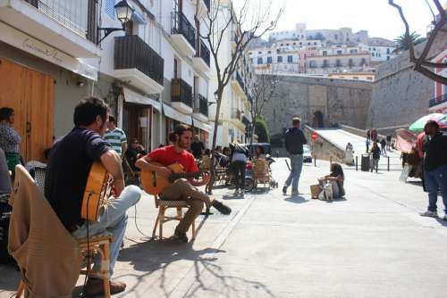 Ibiza Singing Music Street Market Guitar Flamenco