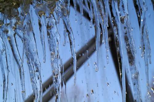 Ice Icicle Dew Winter Water Sky Blue