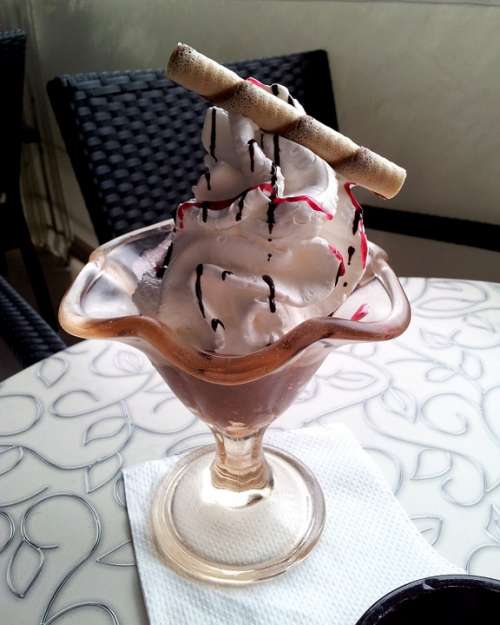Ice Cream Cream Sweet Chocolate Wafer