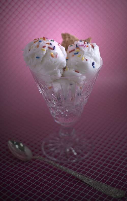 Ice Cream Sprinkles Dessert Ice Sweet Food Cold