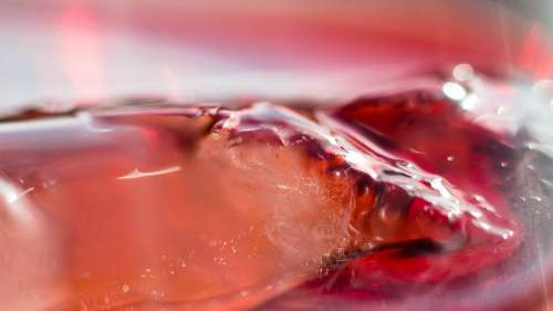 Ice Cubes Rose Wine Summer Drink Red