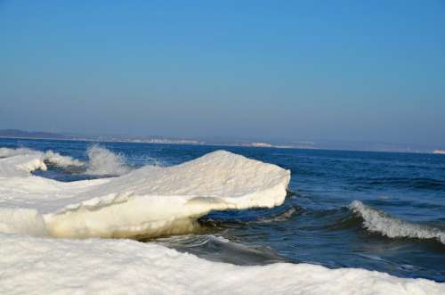 Ice Floes Baltic Sea Winter