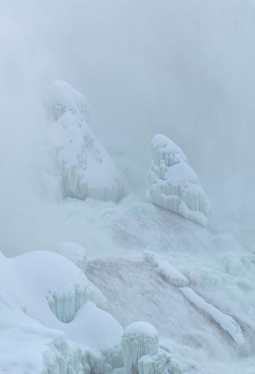 Ice Formation Niagara Falls Winter Ice Snow Frozen