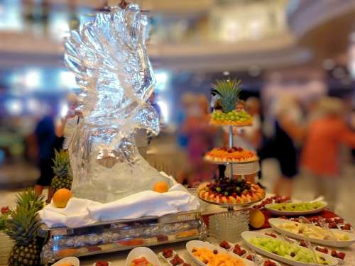 Ice Sculpture Art Ice Feast Food Buffet