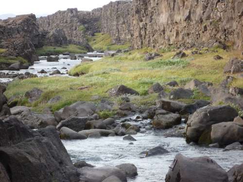 Iceland Nature Landscape Waterfall