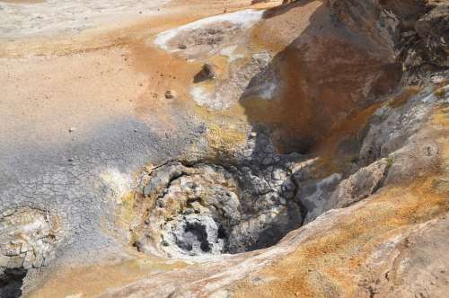 Iceland Volcano Volcanism Swell Hot Sulfur Geyser