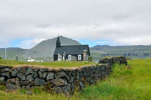 Iceland Budakirkja Snæfellsjökull Church Mountain