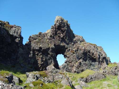 Iceland Rock Goal Stone Block Rock Wall Cliff