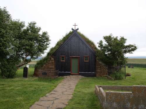 Iceland Turf Church Church Peat Moss